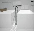 Смеситель для ванны напольный с ручным душем Flaminia ONE (112580) Для ванны Хром