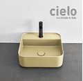 Керамическая раковина 44 см Cielo Shui Comfort, песочный (SHCOLAQF-CN) На столешницу, На тумбу, Подвесные Квадратные