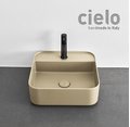 Керамическая раковина 44 см Cielo Shui Comfort, бежевый (SHCOLAQF-LN) На столешницу, На тумбу, Подвесные Квадратные