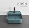 Керамическая раковина 44 см Cielo Shui Comfort, бирюзовый (SHCOLAQF-PL) На столешницу, На тумбу, Подвесные Квадратные