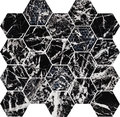 Плитка Piemme Valentino Majestic Hexagon Glam Black Lev 34*36 (02614) Для кухні, Для громадських приміщень, Для житлових приміщень, Для ванної