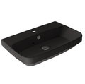 Керамическая раковина 80 см Simas Baden Baden, matte black (BB 12) На столешницу, На тумбу, Подвесные Прямоугольные