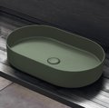 Раковина накладная 60 см Cielo Shui Comfort, зеленый (SHCOLAO60-AG) На столешницу, На тумбу Овальные