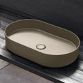 Раковина накладная 60 см Cielo Shui Comfort, бежевый (SHCOLAO60-AV) На столешницу, На тумбу Овальные