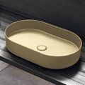Раковина накладная 60 см Cielo Shui Comfort, песочный (SHCOLAO60-CN) На столешницу, На тумбу Овальные