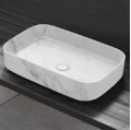 Раковина накладная 60 см Cielo Shui Comfort, белый мрамор (SHCOLAR60-CS) На столешницу, На тумбу Прямоугольные