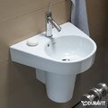 Керамическая раковина 50 см Duravit Starck 2 (0714500000) На полупьедестал, Подвесные Полукруглые