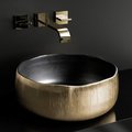 Керамічна раковина Glass Design Mode Lux, gunmetal / gold (MODE40GMGD) На стільницю 