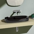 Керамическая раковина 75 см Catalano Green Lux, черная (175AGRLXNE) На столешницу, На тумбу, Полувстраиваемые Прямоугольные