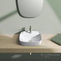 Керамическая раковина 42 см Catalano Green Lux, белая матовая (142GRLXBM) На столешницу, На тумбу, Полувстраиваемые Квадратные