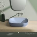 Керамическая раковина 60 см Catalano Green Lux, голубая (160AGRLXAS) На столешницу, На тумбу, Полувстраиваемые Прямоугольные
