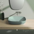 Керамическая раковина 60 см Catalano Green Lux, зеленая (160AGRLXVS) На столешницу, На тумбу, Полувстраиваемые Прямоугольные