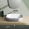 Керамическая раковина 65 см Catalano Green Lux, белая матовая (165AGRLXBM) На столешницу, На тумбу, Полувстраиваемые Прямоугольные