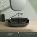 Керамическая раковина 65 см Catalano Green Lux, черная (165AGRLXNE) На столешницу, На тумбу, Полувстраиваемые Прямоугольные