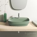 Керамическая раковина 60 см Catalano Green Lux, зеленая (160GRLXVS) На столешницу, На тумбу, Полувстраиваемые Прямоугольные