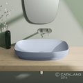 Керамическая раковина 75 см Catalano Green Lux, голубая (175AGRLXAS) На столешницу, На тумбу, Полувстраиваемые Прямоугольные