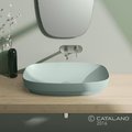 Керамическая раковина 75 см Catalano Green Lux, зеленая (175AGRLXVS) На столешницу, На тумбу, Полувстраиваемые Прямоугольные