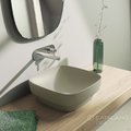 Керамическая раковина 40 см Catalano Green Lux, серая (140AGRLXGS) На столешницу, На тумбу, Полувстраиваемые Квадратные