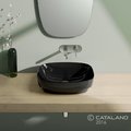 Керамическая раковина 50 см Catalano Green Lux, черная (150AGRLXNE) На столешницу, На тумбу, Полувстраиваемые Прямоугольные