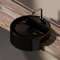 Керамическая раковина 52 см Flaminia Twin Set 52, black (5054) На столешницу, Полувстраиваемые Круглые