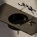 Керамическая раковина 42 см Flaminia Twin Set 42, black (5057) Встраиваемые снизу Круглые