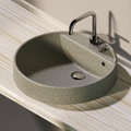 Керамическая раковина 52 см Flaminia Twin Set 52, lava grey (5055) На столешницу, На тумбу Круглые