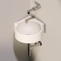 Керамическая раковина 27 см Flaminia Mini Twin 30, milky white (5060) Подвесные Круглые, Угловые симметричные