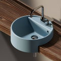 Керамическая раковина 42 см Flaminia Twin Set 42, nuvola (5054/42) На столешницу, Полувстраиваемые Круглые
