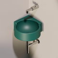 Керамическая раковина 27 см Flaminia Mini Twin 30, petrolio (5060) Подвесные Круглые, Угловые симметричные