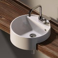 Керамическая раковина 42 см Flaminia Twin Set 42, white (5054/42) На столешницу, Полувстраиваемые Круглые