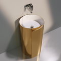 Напольная керамическая раковина 44 см Flaminia Roll Monoroll, white/gold (MR44P) Напольные Круглые