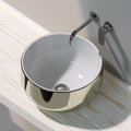 Керамическая раковина 42 см Flaminia Saltodacqua, white/platinum (SD42L) На столешницу, На тумбу Круглые