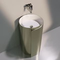 Напольная керамическая раковина 44 см Flaminia Roll Monoroll, white/platinum (MR44P) Напольные Круглые