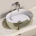 Керамическая раковина 56 см Flaminia Roll 56, white/platinum (RL56L) На столешницу, На тумбу Овальные