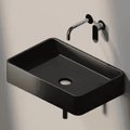 Керамическая раковина 60 см Flaminia Miniwash 60, graphite (MWS + MWL60) Подвесные Прямоугольные