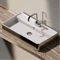 Керамическая раковина 75 см Flaminia Miniwash 75, white / platinum (MW75PR) На столешницу, На тумбу Прямоугольные