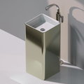 Напольная керамическая раковина Flaminia Monowash 40, white/platinum (MW40C) Напольные Квадратные