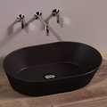 Керамическая раковина 60 см Simas WAVE, matte black (WA 02) На столешницу, На тумбу Овальные