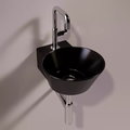 Керамическая раковина 33 см Simas WAVE, glossy black (WA 05) На столешницу, На тумбу, Подвесные Круглые