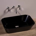 Керамічна раковина 60 см Simas WAVE, glossy black (WA 04) На стільницю, На тумбу 