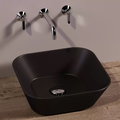 Керамическая раковина 42 см Simas WAVE, matte black (WA 03) На столешницу, На тумбу Квадратные