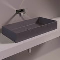 Керамическая раковина 80 см Simas Agile, matte antracite (AG 80) На столешницу, На тумбу Прямоугольные