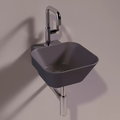 Керамическая раковина 33 см Simas WAVE, matte antracite (WA 07) На столешницу, На тумбу, Подвесные Квадратные