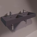 Керамическая раковина 121 cм Simas Agile, matte antracite (AG 121D) На столешницу, На тумбу, Подвесные Прямоугольные