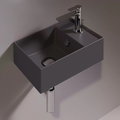 Керамическая раковина 40 см Simas Agile, matte antracite (AG 40) На столешницу, На тумбу, Подвесные Прямоугольные