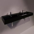 Керамическая раковина 141 cм Simas Agile, glossy black (AG 141D) На столешницу, На тумбу, Подвесные Прямоугольные