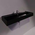 Керамічна раковина 121 см Simas Agile, glossy black (AG 121) На стільницю, На тумбу, Підвісні 