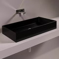Керамическая раковина 80 см Simas Agile, glossy black (AG 80) На столешницу, На тумбу Прямоугольные