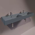 Керамическая раковина 141 cм Simas Agile, matte cemento (AG 141D) На столешницу, На тумбу, Подвесные Прямоугольные
