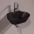Керамическая раковина 48 см Simas WAVE, matte black (WA 06) На столешницу, На тумбу, Подвесные Овальные